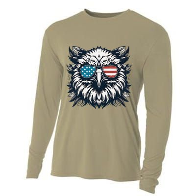 Bald Eagle American Usa 4th Of July Patriotic Funny Eagle Cooling Performance Long Sleeve Crew