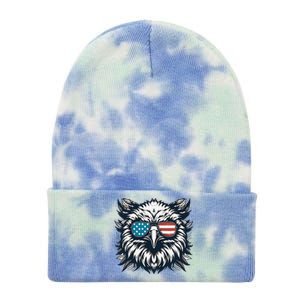 Bald Eagle American Usa 4th Of July Patriotic Funny Eagle Tie Dye 12in Knit Beanie