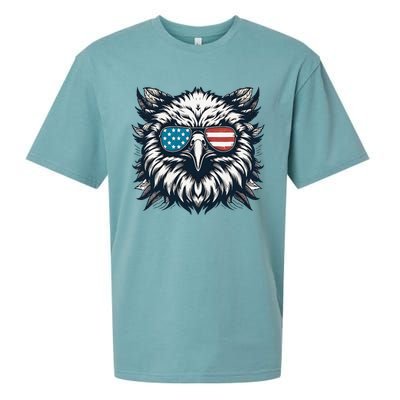 Bald Eagle American Usa 4th Of July Patriotic Funny Eagle Sueded Cloud Jersey T-Shirt