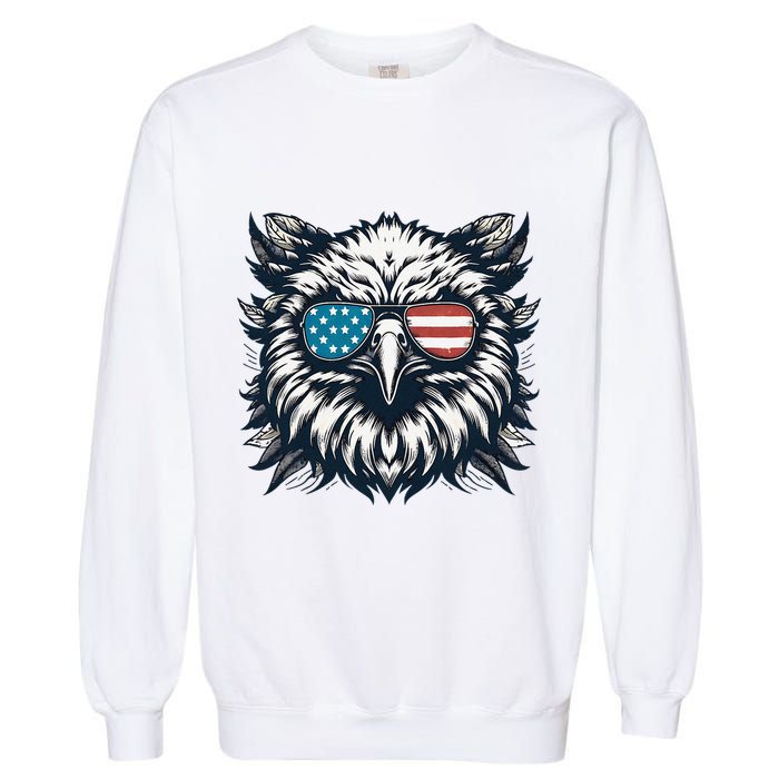 Bald Eagle American Usa 4th Of July Patriotic Funny Eagle Garment-Dyed Sweatshirt