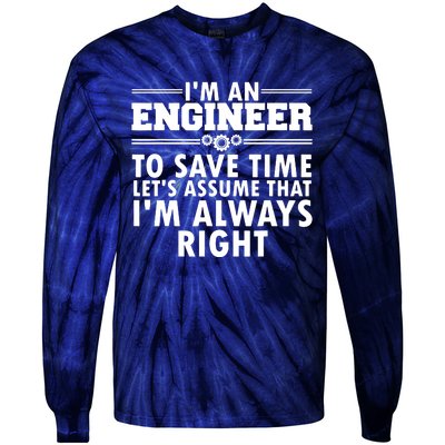 Best Engineer Art For Men Women Humor Engineering Lovers Tie-Dye Long Sleeve Shirt