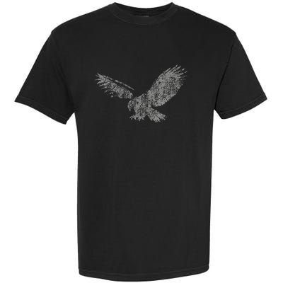 Beautiful Eagle American Bird Silhouette Flying Vintage Usa Garment-Dyed Heavyweight T-Shirt