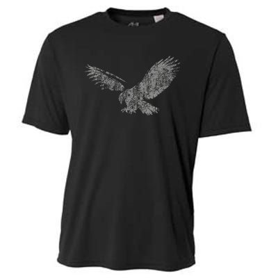 Beautiful Eagle American Bird Silhouette Flying Vintage Usa Cooling Performance Crew T-Shirt