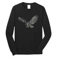 Beautiful Eagle American Bird Silhouette Flying Vintage Usa Long Sleeve Shirt