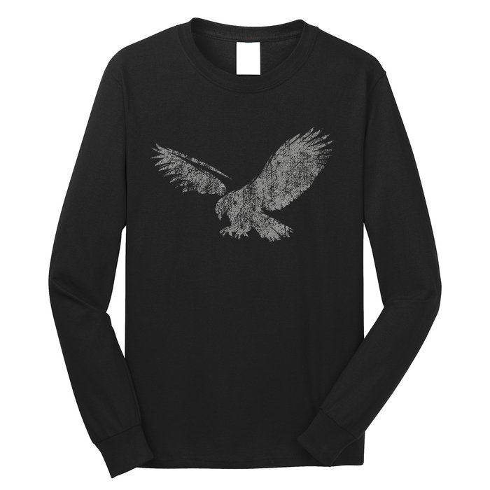 Beautiful Eagle American Bird Silhouette Flying Vintage Usa Long Sleeve Shirt