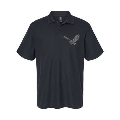 Beautiful Eagle American Bird Silhouette Flying Vintage Usa Softstyle Adult Sport Polo