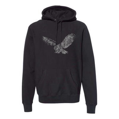 Beautiful Eagle American Bird Silhouette Flying Vintage Usa Premium Hoodie