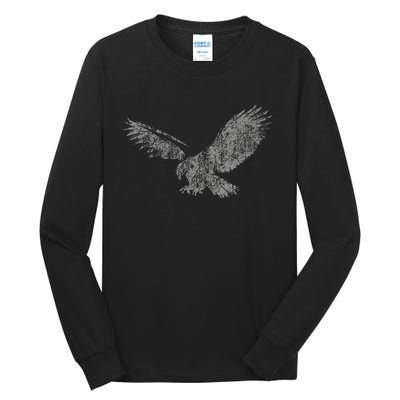 Beautiful Eagle American Bird Silhouette Flying Vintage Usa Tall Long Sleeve T-Shirt