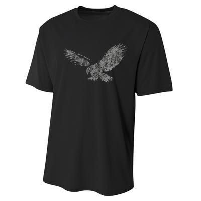 Beautiful Eagle American Bird Silhouette Flying Vintage Usa Performance Sprint T-Shirt