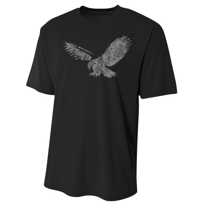 Beautiful Eagle American Bird Silhouette Flying Vintage Usa Performance Sprint T-Shirt