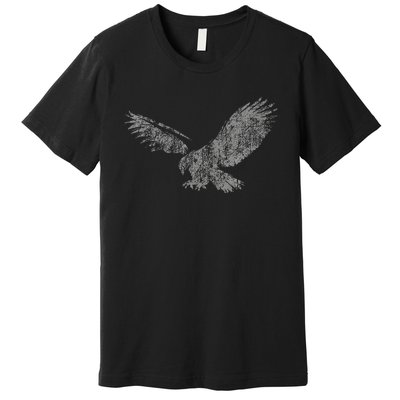 Beautiful Eagle American Bird Silhouette Flying Vintage Usa Premium T-Shirt