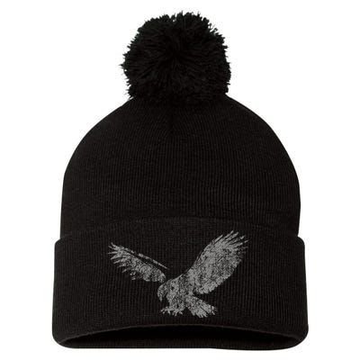 Beautiful Eagle American Bird Silhouette Flying Vintage Usa Pom Pom 12in Knit Beanie