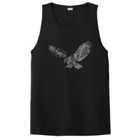 Beautiful Eagle American Bird Silhouette Flying Vintage Usa PosiCharge Competitor Tank