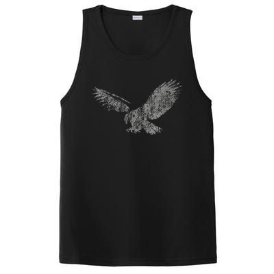 Beautiful Eagle American Bird Silhouette Flying Vintage Usa PosiCharge Competitor Tank