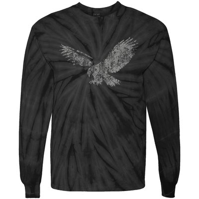 Beautiful Eagle American Bird Silhouette Flying Vintage Usa Tie-Dye Long Sleeve Shirt