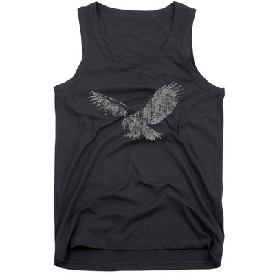 Beautiful Eagle American Bird Silhouette Flying Vintage Usa Tank Top