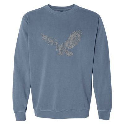 Beautiful Eagle American Bird Silhouette Flying Vintage Usa Garment-Dyed Sweatshirt