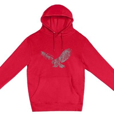 Beautiful Eagle American Bird Silhouette Flying Vintage Usa Premium Pullover Hoodie