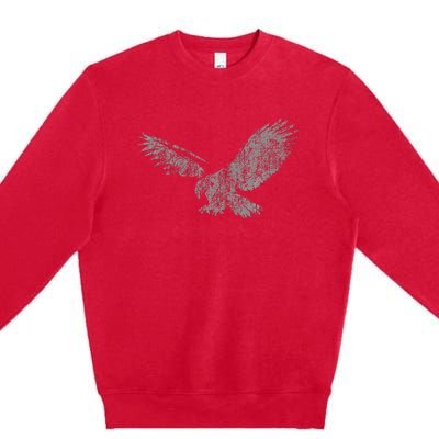 Beautiful Eagle American Bird Silhouette Flying Vintage Usa Premium Crewneck Sweatshirt