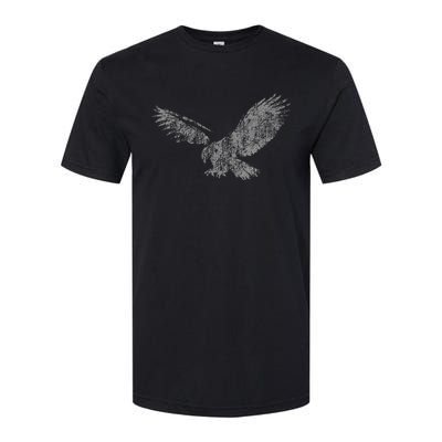 Beautiful Eagle American Bird Silhouette Flying Vintage Usa Softstyle CVC T-Shirt