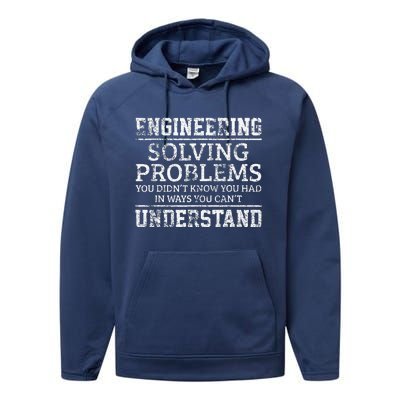 Best Engineer Art For Humor Engineering Lovers Performance Fleece Hoodie