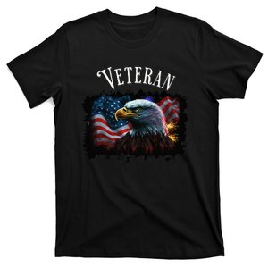 Bald Eagle American Flag Veteran T-Shirt