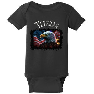 Bald Eagle American Flag Veteran Baby Bodysuit