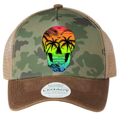 Beach Abstract Skull Legacy Tie Dye Trucker Hat