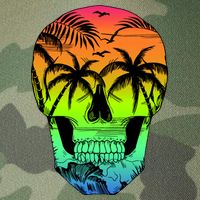 Beach Abstract Skull Legacy Tie Dye Trucker Hat