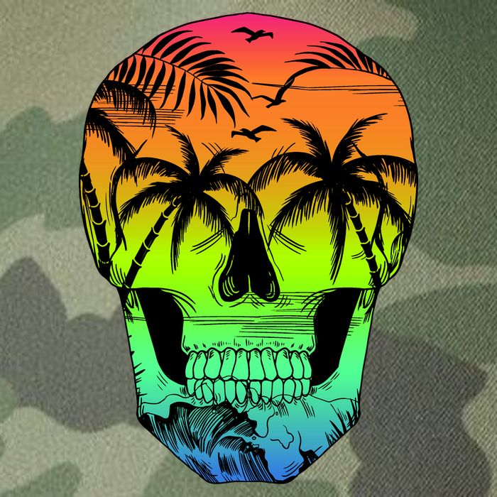 Beach Abstract Skull Legacy Tie Dye Trucker Hat
