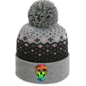 Beach Abstract Skull The Baniff Cuffed Pom Beanie