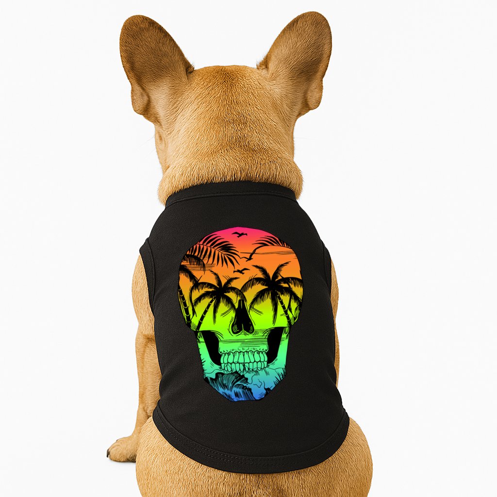 Beach Abstract Skull Doggie Tank