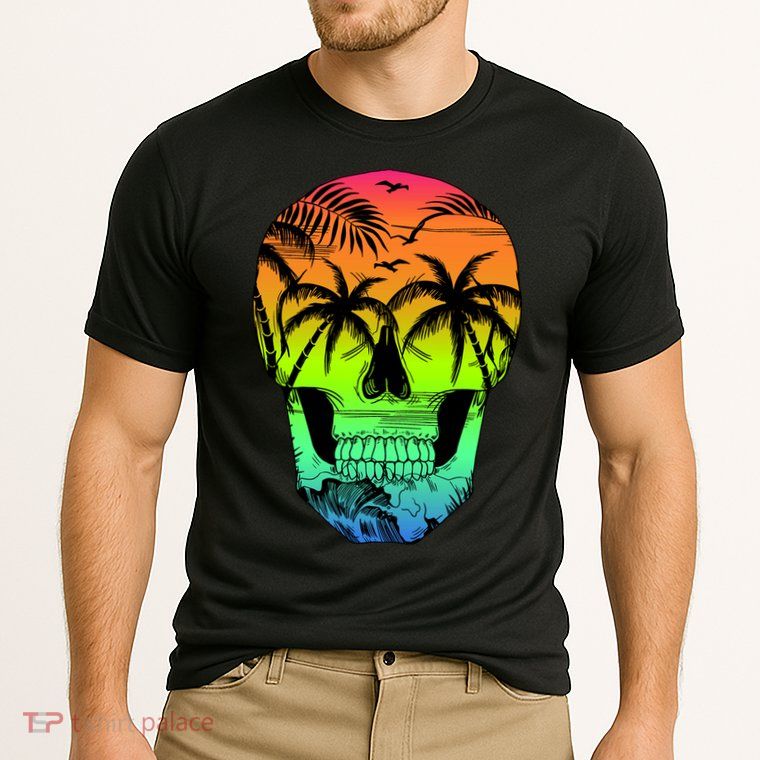 Beach Abstract Skull Performance Shirt