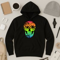 Beach Abstract Skull Hoodie