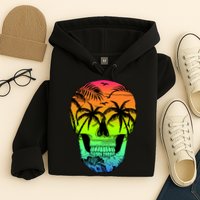 Beach Abstract Skull Hoodie