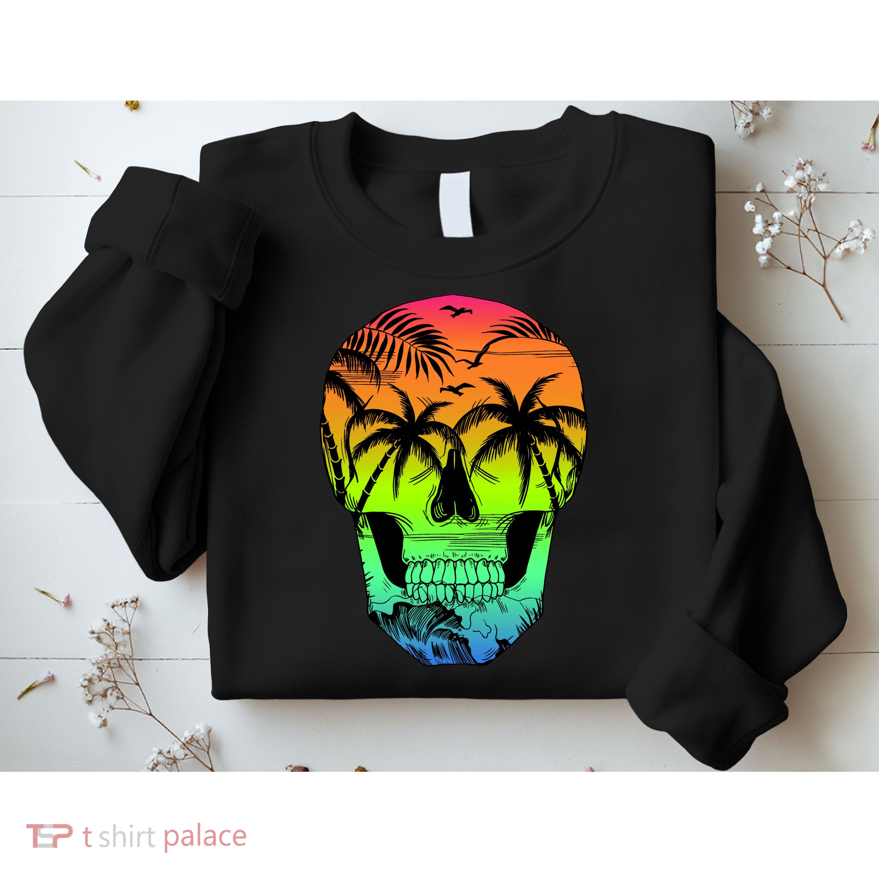 Beach Abstract Skull Sweatshirt