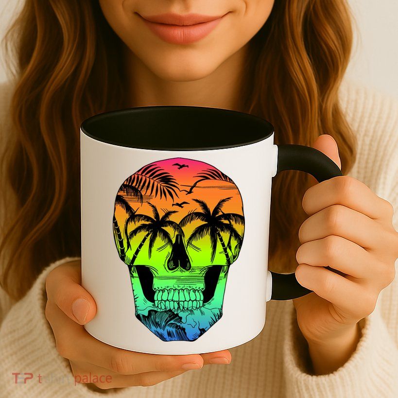 Beach Abstract Skull Mug