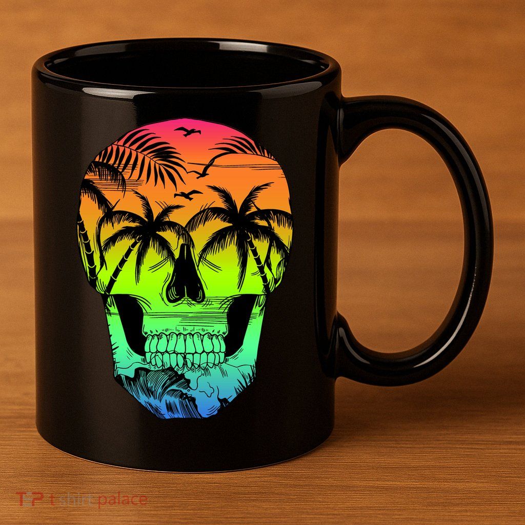 Beach Abstract Skull 11oz C Handle Ceramic Mug