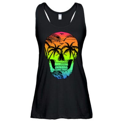 Beach Abstract Skull Ladies Essential Flowy Tank