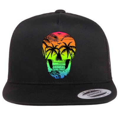 Beach Abstract Skull Flatbill Hat