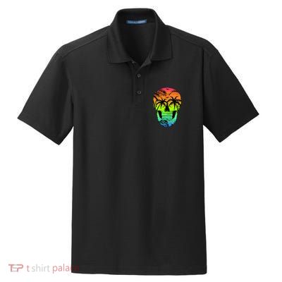 Beach Abstract Skull Dry Zone Grid Polo