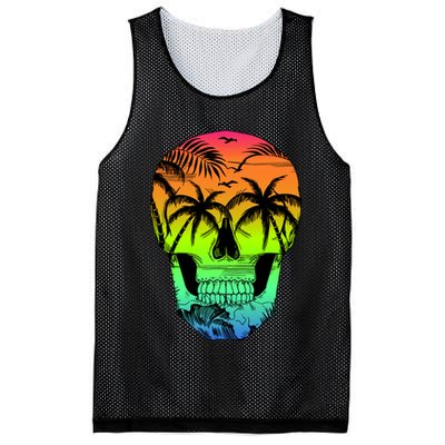 Beach Abstract Skull Mesh Reversible Basketball Jersey Tank