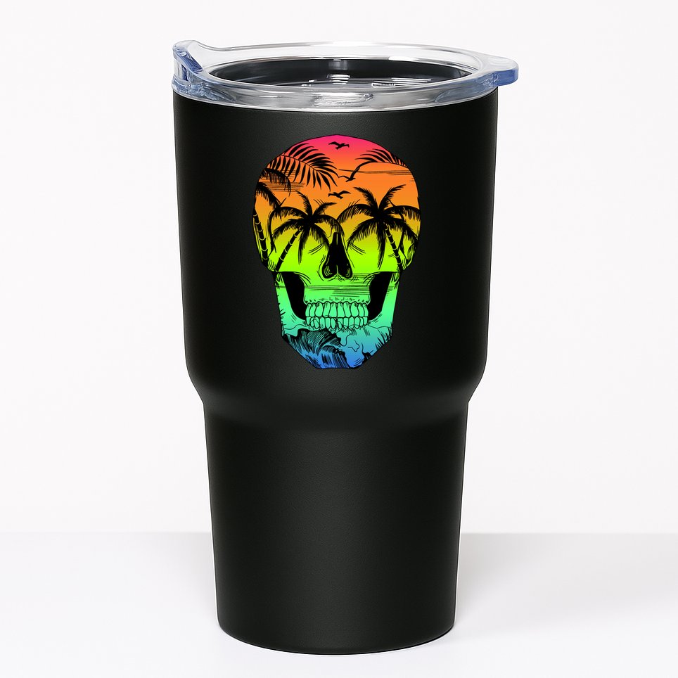 Beach Abstract Skull Tumbler