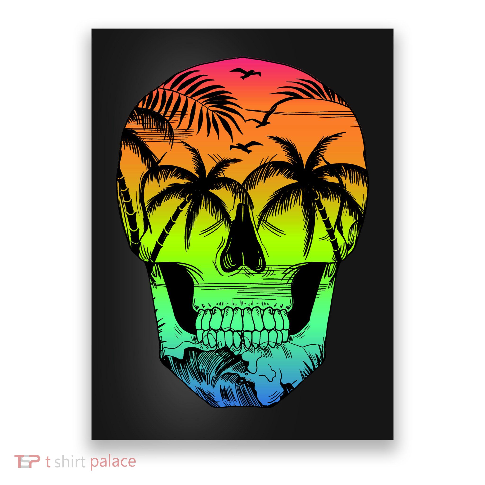 Beach Abstract Skull Poster