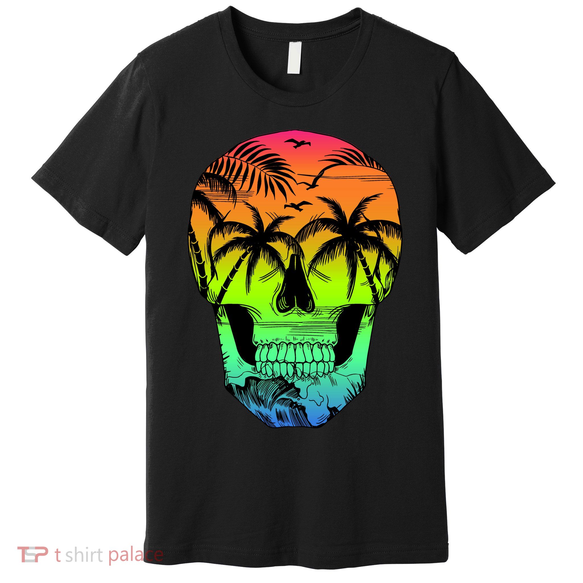 Beach Abstract Skull Premium T-Shirt