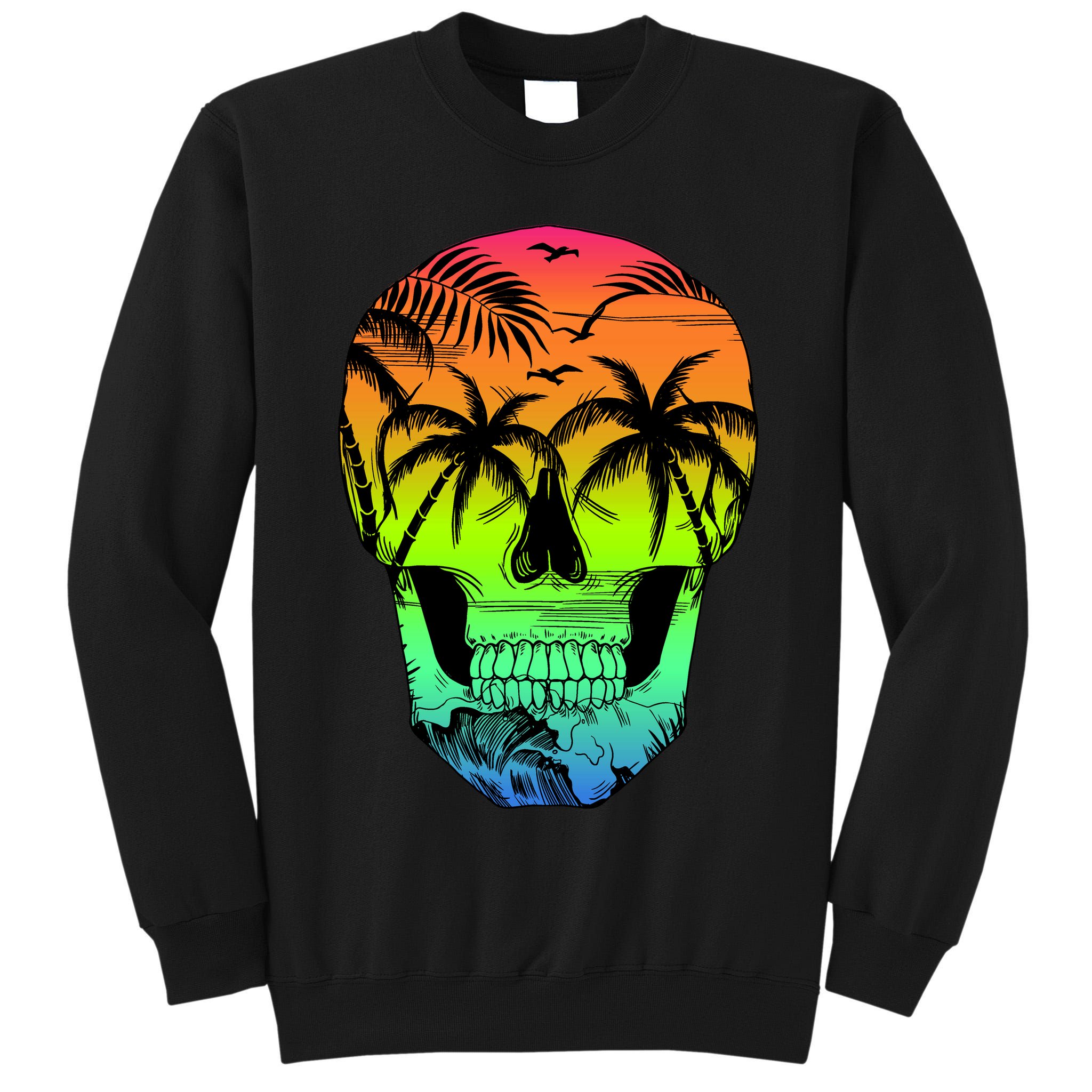 Beach Abstract Skull Tall Sweatshirt