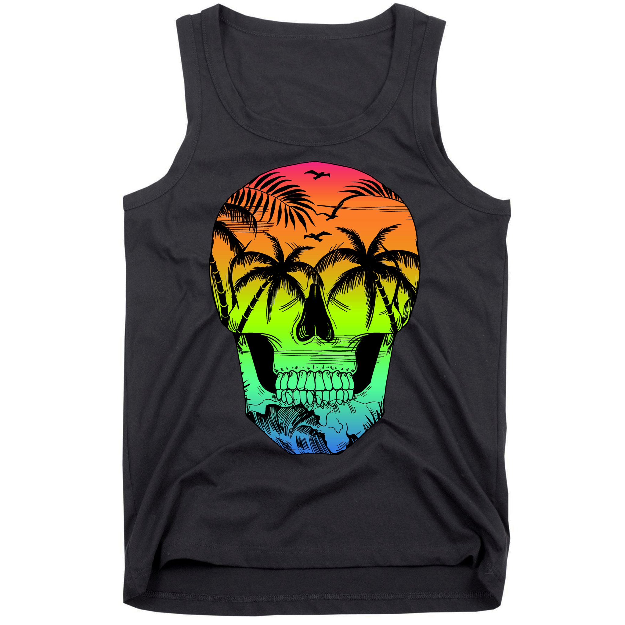 Beach Abstract Skull Tank Top