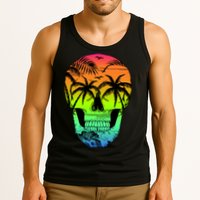 Beach Abstract Skull Tank Top
