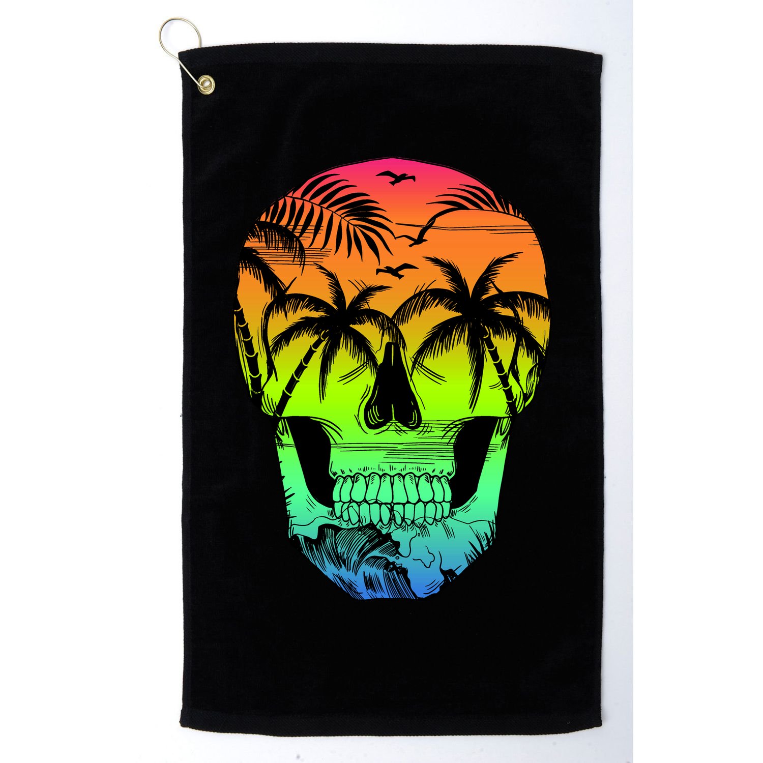 Beach Abstract Skull Golf Towel