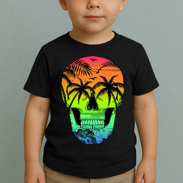 Beach Abstract Skull Toddler T-Shirt